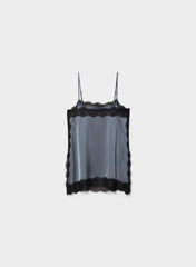 Serif Satin Camisole - VINTAGE NAVY/ BLACK