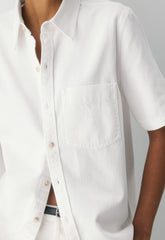 Denim Forum The '90s Vintage Shortsleeve Denim Shirt - A LITTLE WHITE LIE