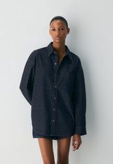 Denim Forum The '80s Comfy Denim Shirt - NO-STRESS DARK BLUE