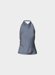 Audience Satin Halter Top - VINTAGE NAVY