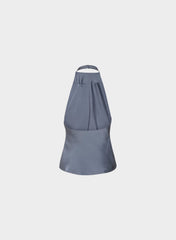 Audience Satin Halter Top - VINTAGE NAVY