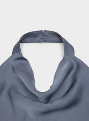 Audience Satin Halter Top - VINTAGE NAVY