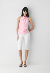 Audience Satin Halter Top - MILKSHAKE PINK
