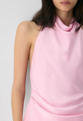 Audience Satin Halter Top - MILKSHAKE PINK