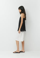 Serif Linen Camisole - BLACK/BLACK