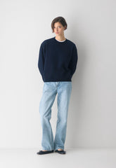 Cozy Sweatfleece Perfect Crew Sweatshirt - ADMIRAL