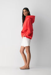Cozy Sweatfleece Mega Raglan™ Hoodie - CHERRYBOMB RED