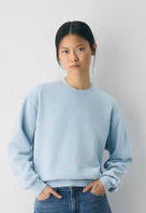 Cozy Sweatfleece Perfect Crew Sweatshirt - NO-STRESS BEACH BLUE