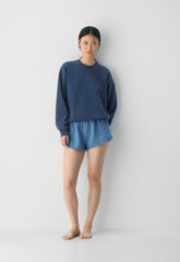 Cozy Sweatfleece Perfect Crew Sweatshirt - NO-STRESS MEDIUM BLUE