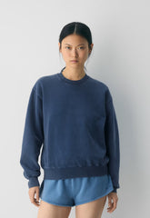 Cozy Sweatfleece Perfect Crew Sweatshirt - NO-STRESS MEDIUM BLUE