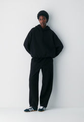 Cozy Sweatfleece Mega Hoodie - BLACK