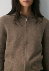 Essential Cashmere Idyllic Zip Hoodie - HEATHER FOLIO TAUPE
