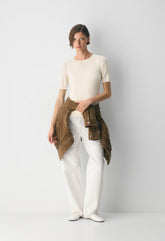 Fine Merino Wool Pasture Sweater Vest - LYCHEE WHITE