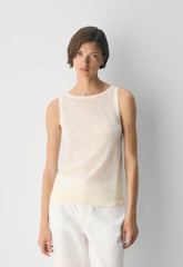 Fine Merino Wool Pasture Sweater Vest - LYCHEE WHITE
