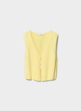 Cotton Charm™ Basque Sweater Vest - LEMONADE