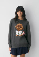 Cotton Charm™ Peggy Icon Sweater - RIPPLE BLUE/BEAR