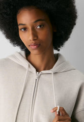 Cozy Sweatfleece Mega Zip Hoodie - HEATHER ECRU