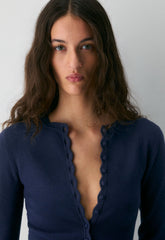Shelly Cardigan - Wonder Yarn - HARBOUR NAVY