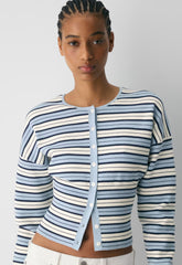 Golightly Cardigan - Wonder Yarn - DEW BLUE /LT BIRCH
