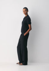 Bare Cashmere Cellini Shortsleeve Sweater - BLACK