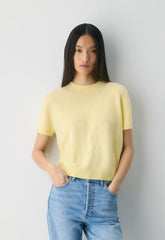 Bare Cashmere Bloor Shortsleeve Sweater - LEMONADE