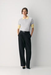 Bare Cashmere Bloor Shortsleeve Sweater - HEATHER CHROME