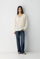 Bare Cashmere Composition Sweater - LIGHT BIRCH