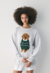 Cotton Charm™ Peggy Icon Sweater - H CLD WHT/HARLEY
