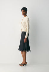 Noteworthy Cardigan - WHITE SHADOW