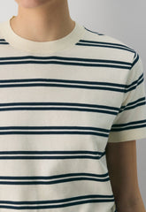 Bloor Shortsleeve Sweater - LT BIRCH/ ADMIRAL
