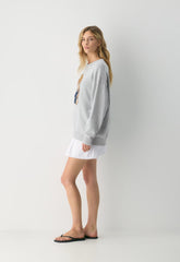 Cotton Charm™ Peggy Icon Sweater - HTHR CHRM /BEAR