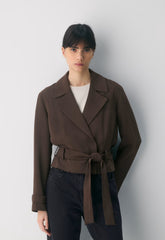 Postage Trench Coat - Sway Crepe - RICH MOCHA BROWN