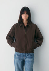 Caddie Blouson Jacket - RICH MOCHA BROWN