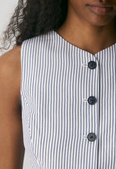 CruiseLinen™ Regal Vest - MILN STRIPE W/HRBR NV