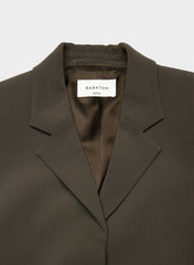 Brynn Shortsleeve Blazer - Sway Crepe - CACAO NIB BROWN