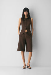 Regal Vest - PowerLinen™ - RICH MOCHA BROWN