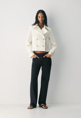 The Esquire Short Trench Coat - City Twill - LIGHT BIRCH