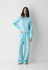 Cozy Sweatfleece Boyfriend Wide Sweatpant - PANORAMA BLUE