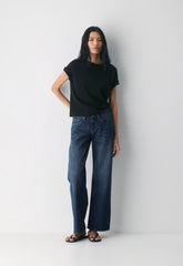 Denim Forum The ‘90s Relaxed Ultra Lo-Rise Wide Jean - BE ABOUT DARK BLEU