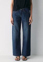 Denim Forum The ‘90s Relaxed Ultra Lo-Rise Wide Jean - BE ABOUT DARK BLEU