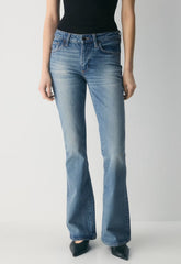 Denim Forum Denise Mid-Rise Flare Jean - VINTAGE MEDIUM BLUE
