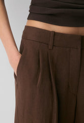 The Effortless Pant™ Lo-Rise - PowerLinen™ - RICH MOCHA BROWN