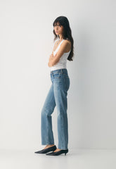 Denim Forum Sharon Classic Mid-Rise Straight Jean - VINTAGE MEDIUM BLUE