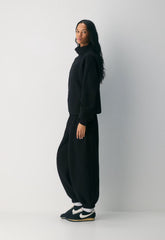 Cozy Sweatfleece Mega Baggy Balloon Jogger - BLACK