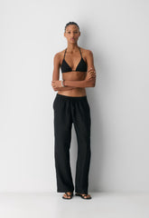 Sail Linen Pant - BLACK