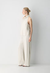 Archer Satin Pant - MATTE PEARL