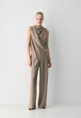 Archer Satin Pant - NOMAD TAUPE