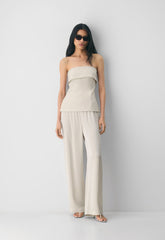 Archer Satin Pant - METROPOLIS BEIGE