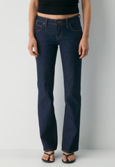 Denim Forum 002 Slim Lo-Rise Bootcut Jean - NO-STRESS DARK BLUE