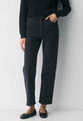Denim Forum The Arlo Hi-Rise Straight Jean - BLACK EYELINER